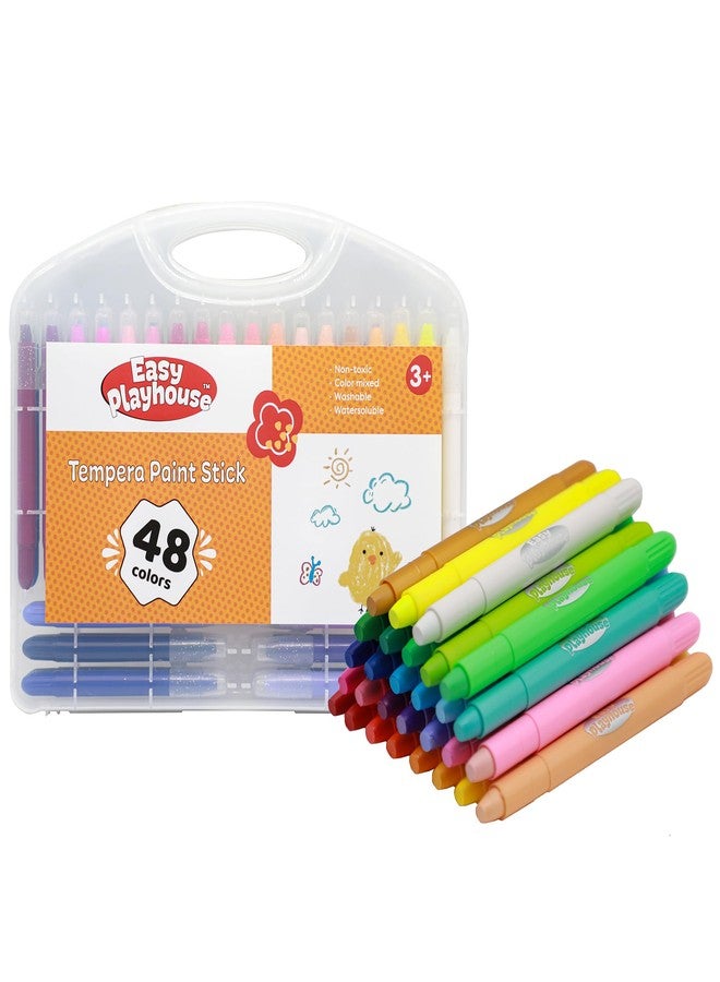 Easy Playhouse: Tempera Paint Sticks - 48pk, Vibrant Color Set, Non-Toxic, No Mess, Washable, Water Soluble, Quick Drying, Art-Craft Supplies, Kids 3+ - Image 5